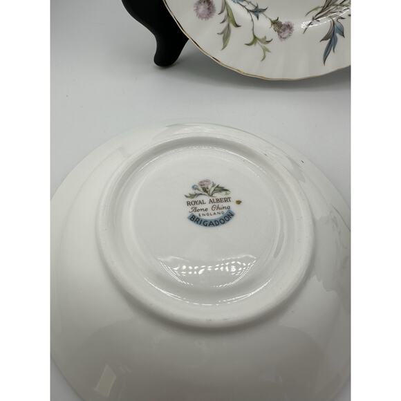 Royal Albert" Brigadoon" Bone China Tea Cup/ Saucer /Plate Blue Pink Thistles - Picture 6 of 9